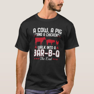 GRILLEN Vater spaziert mit einer Kuh, einem Schwei T-Shirt