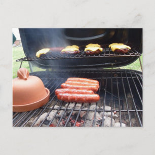 Grillen von Hamburgern und Hot Dogs Karte