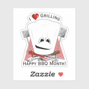 Grillen von Koch mit GRILLEN Aufkleber