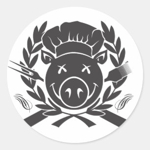 GRILLEN Wappen-Schwarzes Runder Aufkleber