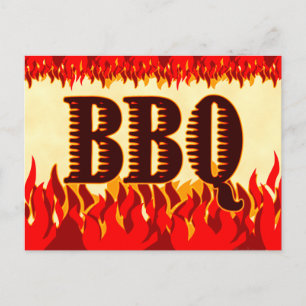 GRILLEN Western Flames Custom Einladung Postcard
