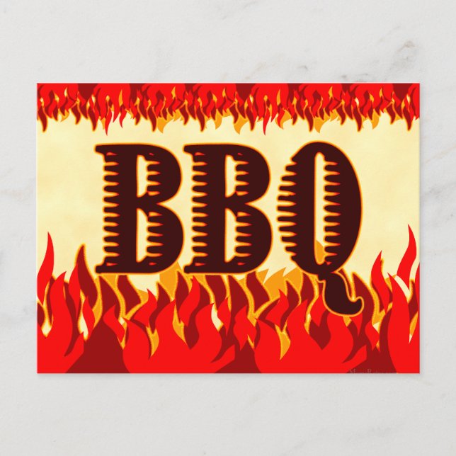 GRILLEN Western Flames Custom Einladung Postcard (Vorderseite)