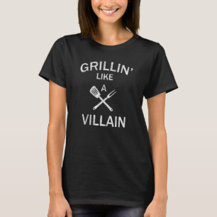 Grillen wie ein Bösewicht abgenutztes Aussehen von T-Shirt