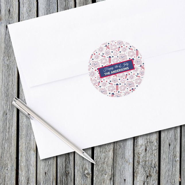 GRILLEN zum amerikanische Unabhängigkeitstag Unabh Runder Aufkleber (Von Creator hochgeladen)