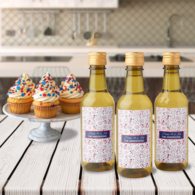 GRILLEN zum amerikanische Unabhängigkeitstag Unabh Weinetikett (Von Creator hochgeladen)