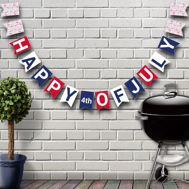 GRILLEN zum amerikanische Unabhängigkeitstag Unabh Wimpelkette (Von Creator hochgeladen)