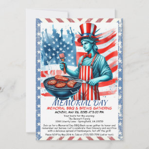 Grillen zum Gedenktag - Patriotischer Hinterhof Einladung