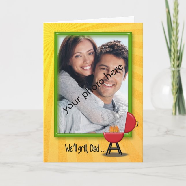 Grillen zum Vater am Geburtstag Karte (Vorderseite)
