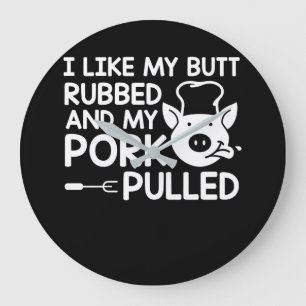 Grillende GRILLEN wie Hintern-Rubbelschweine gepan Große Wanduhr