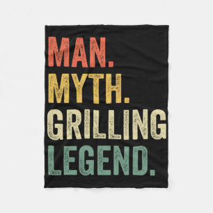 Grillender BBQ lustiger Mann Mythos Grill-Legende Fleecedecke