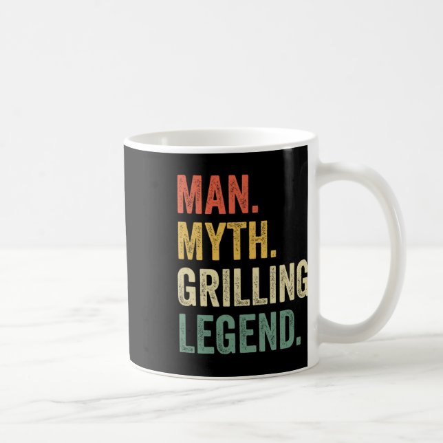Grillender BBQ Lustiger Mann Mythos Grill-Legende  Kaffeetasse (Rechts)