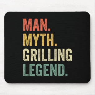Grillender BBQ lustiger Mann Mythos Grill-Legende Mousepad