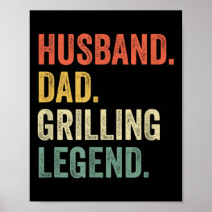 Grillender BBQ-Vater Lustiger Ehemann Grill-Vater Poster