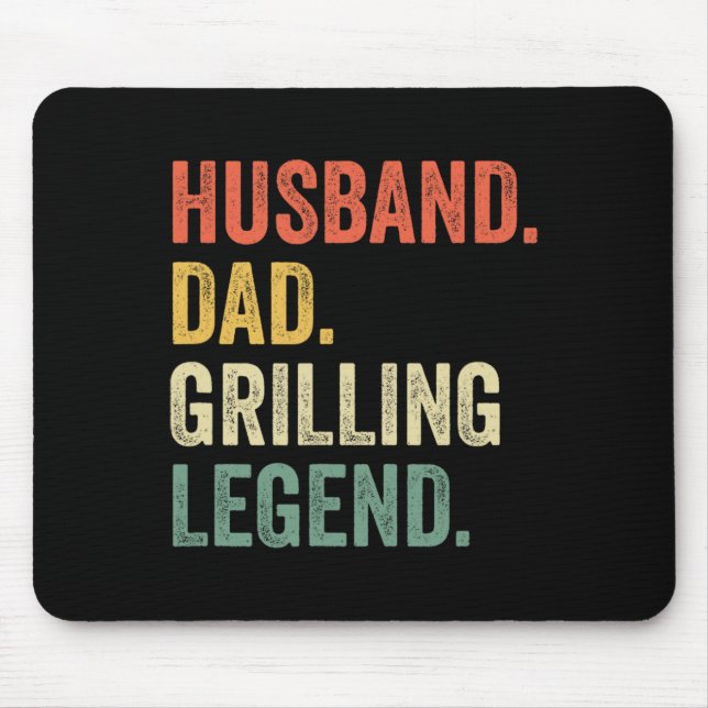 Grillender BBQ-Vater Lustiger Ehemann Grillender V Mousepad (Vorne)