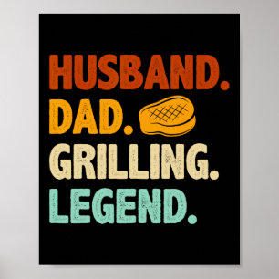 Grillender BBQ-Vater Lustiger Ehemann Grillender V Poster