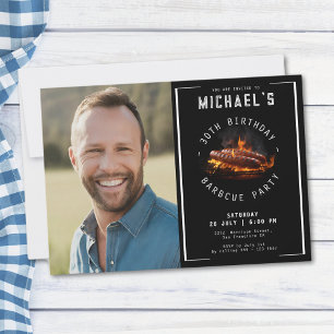 Grillfest Foto 30. Geburtstag Party Einladung