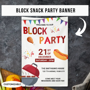 Grillfest Snack Picknick Spaß Nachbar Blockparty Banner