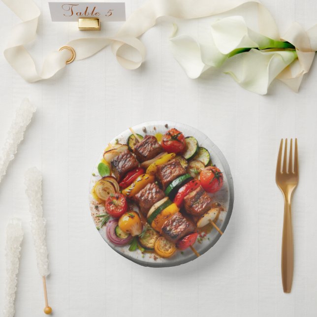 Grillgerichte Pappteller (Hochzeit)