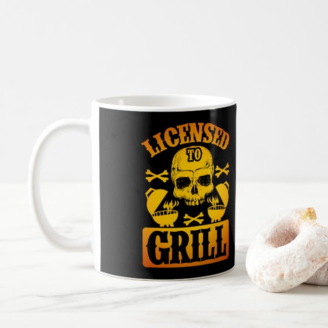 Grillgrillfleisch für Grillgerichte Kaffeetasse (Mit Donut)