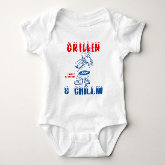 Grillin_Chillin Baby Strampler (Vorderseite)