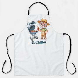 Grillin’ & Chillin" — Funny GRILLEN Design für Vat Schürze