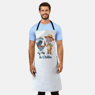 Grillin’ & Chillin" — Funny GRILLEN Design für Vat Schürze