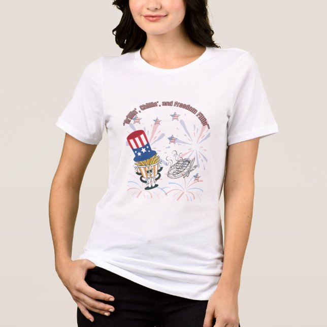 Grillin", Chillin" und Freedom Fillin" - 4. Juli Tri-Blend Shirt (Vorderseite)