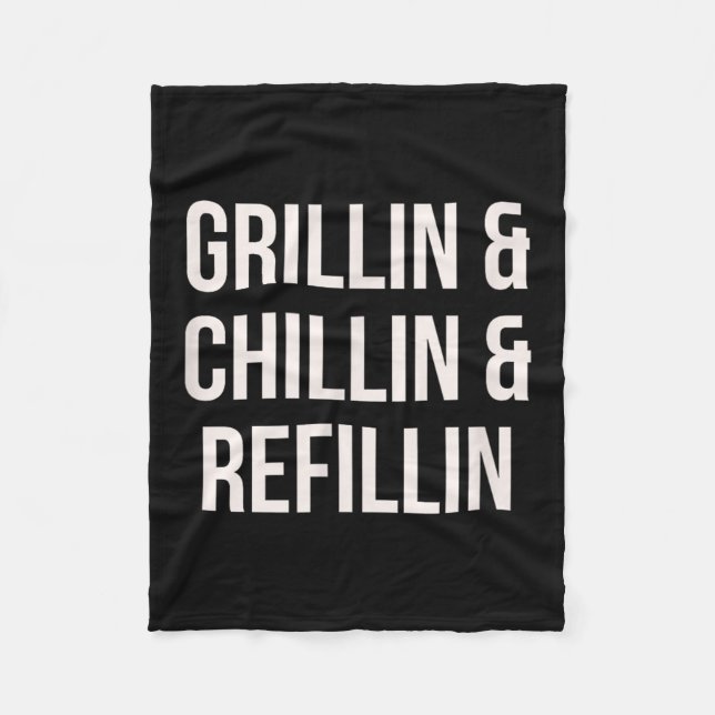 Grillin Chillin und Refillin Vater Grillen Cook Fu Fleecedecke (Vorderseite)