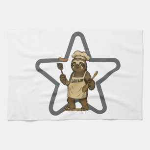 Grillin' Sloth Star Geschirrtuch