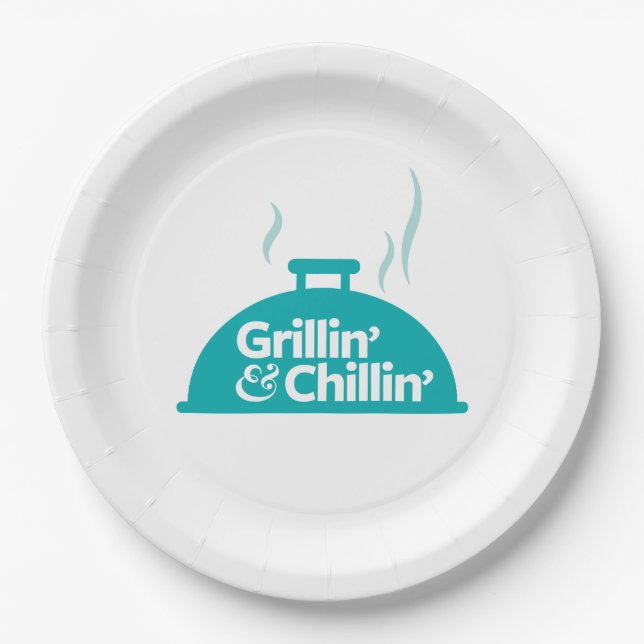 Grillin u. Chillin Pappteller (Vorderseite)