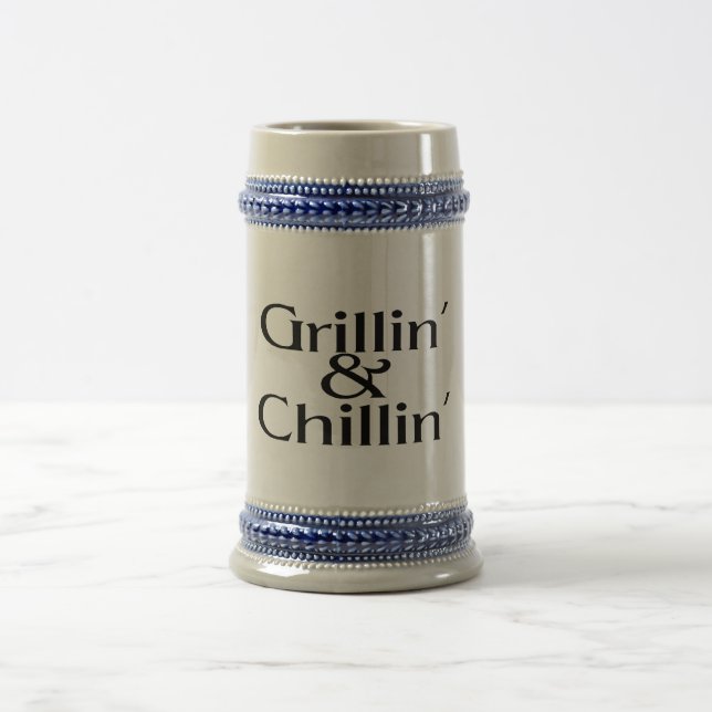 Grillin und Chillin Bierglas (Mittel)