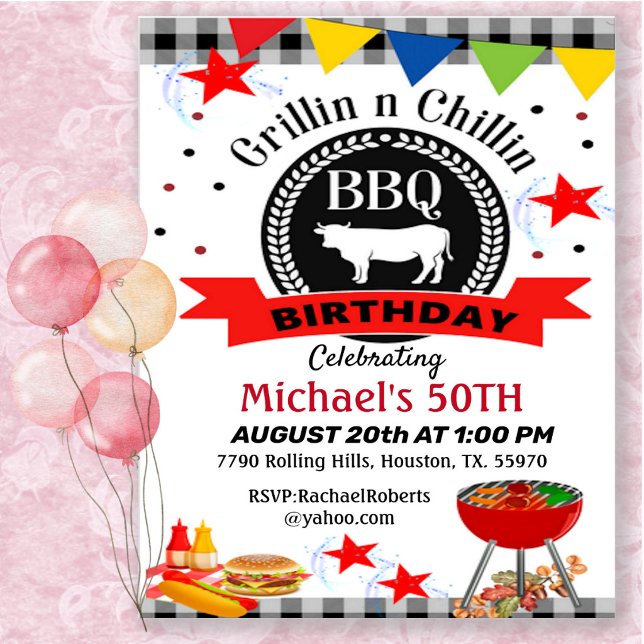 Grillin und Chillin zum Geburtstag Einladung (Von Creator hochgeladen)