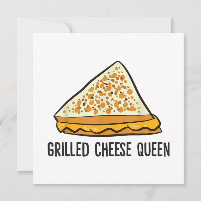 Grillkäse Queen Funny Grilled Cheese Einladung (Vorderseite)