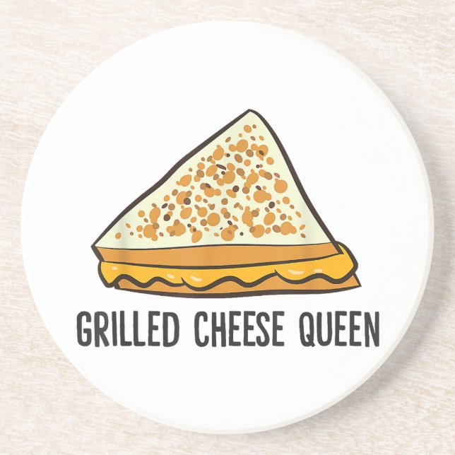 Grillkäse Queen Funny Grilled Cheese Getränkeuntersetzer (Vorne)