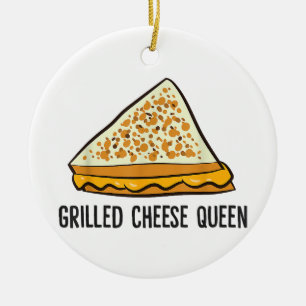 Grillkäse Queen Funny Grilled Cheese Keramik Ornament