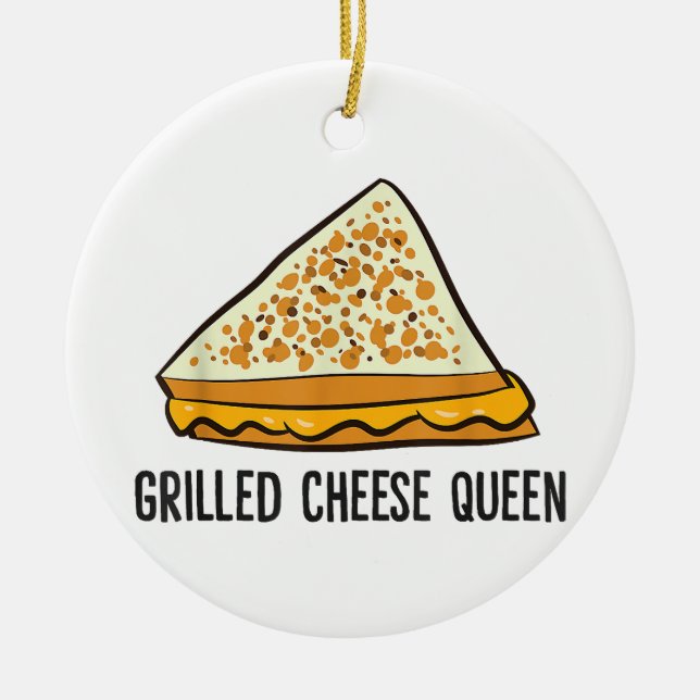 Grillkäse Queen Funny Grilled Cheese Keramik Ornament (Vorne)