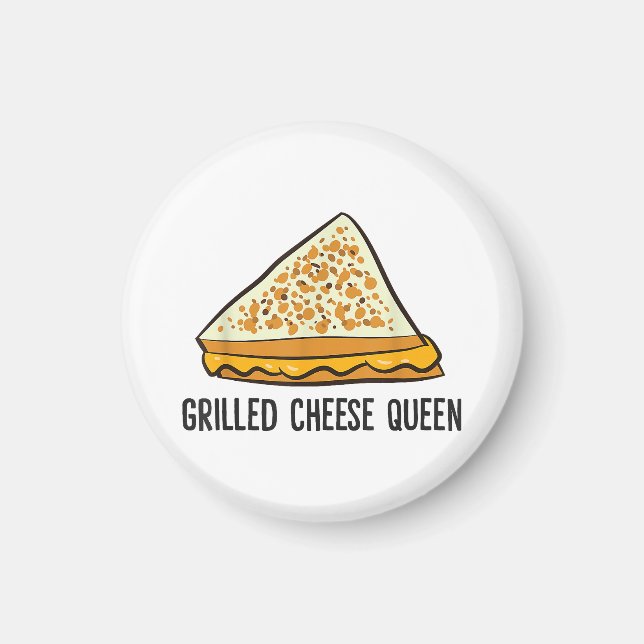 Grillkäse Queen Funny Grilled Cheese Magnet (Vorne)