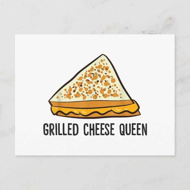 Grillkäse Queen Funny Grilled Cheese Postkarte (Vorderseite)