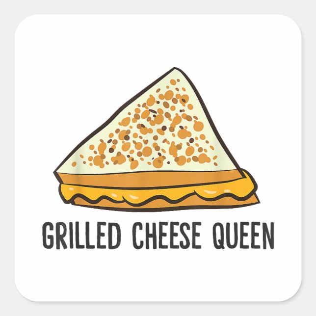 Grillkäse Queen Funny Grilled Cheese Quadratischer Aufkleber (Vorderseite)