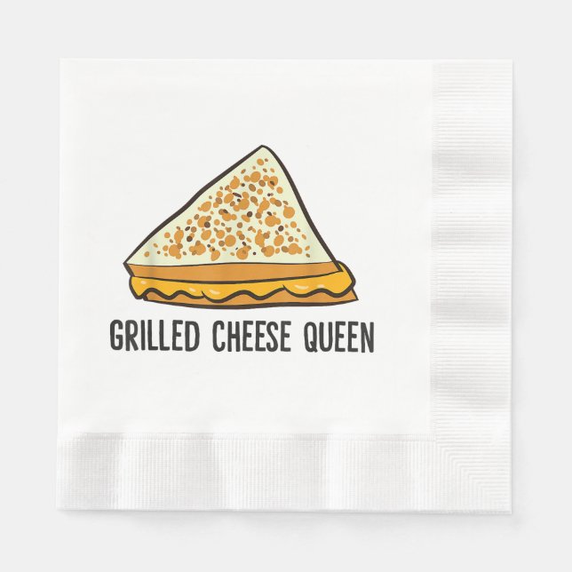 Grillkäse Queen Funny Grilled Cheese Serviette (Vorderseite)
