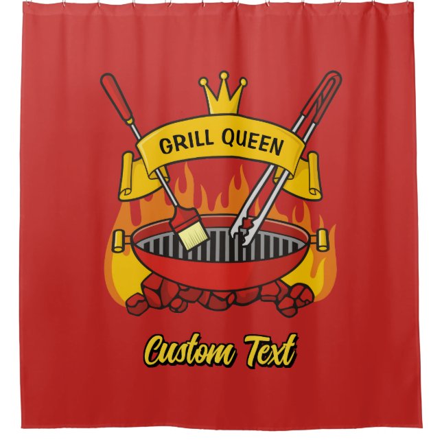 Grillkönigin Duschvorhang (Vorderseite)