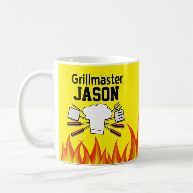Grillmaster Personalisiert Coffee Tasse Vater Gesc (Links)