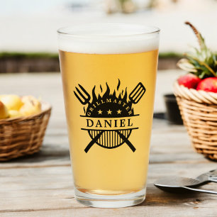 Grillmeister BBQ Füge Deinen Namen Pint hinzu Glas