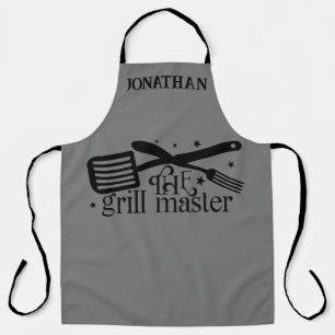 Grillmeister BBQ Koch Geschenk für ihn Name Schürze