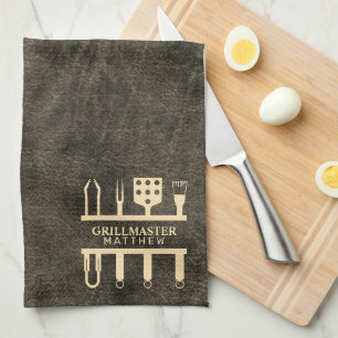 Grillmeister benutzerdefinierter Name klassische B Geschirrtuch