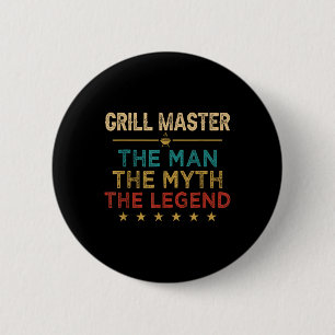 Grillmeister der Mensch Der Mythos der Legende Bar Button