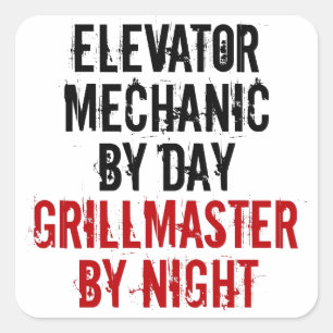 Grillmeister-Elevator-Mechanismus Quadratischer Aufkleber