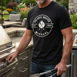 Grillmeister Etabliertes Jahr Name Grillen BBQ T-Shirt