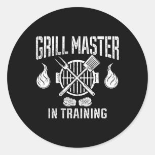 Grillmeister in Ausbildung Lustiger BBQ-Liebhaber  Runder Aufkleber
