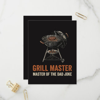 Grillmeister Meister des Papa-Witzes Vatertag Einladungspostkarte